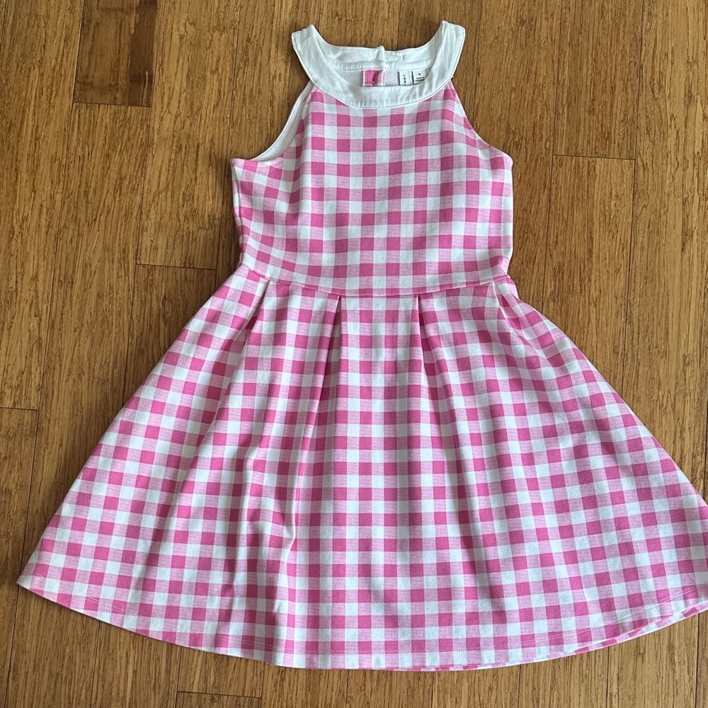 Janie and Jack Pink and White Gingham Dress